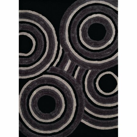 1 Ft. 10 In. X 3 Ft. Finesse Records Accent Rug; Black